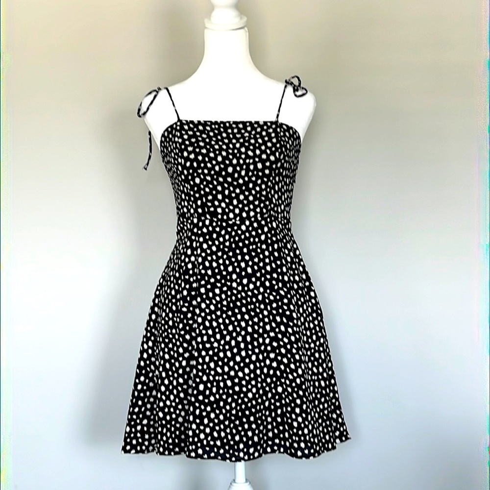 "lola grace" Black/White spaghetti strap Mini Dress